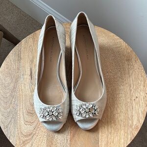 Antonio Melani Silver Embellished wedge